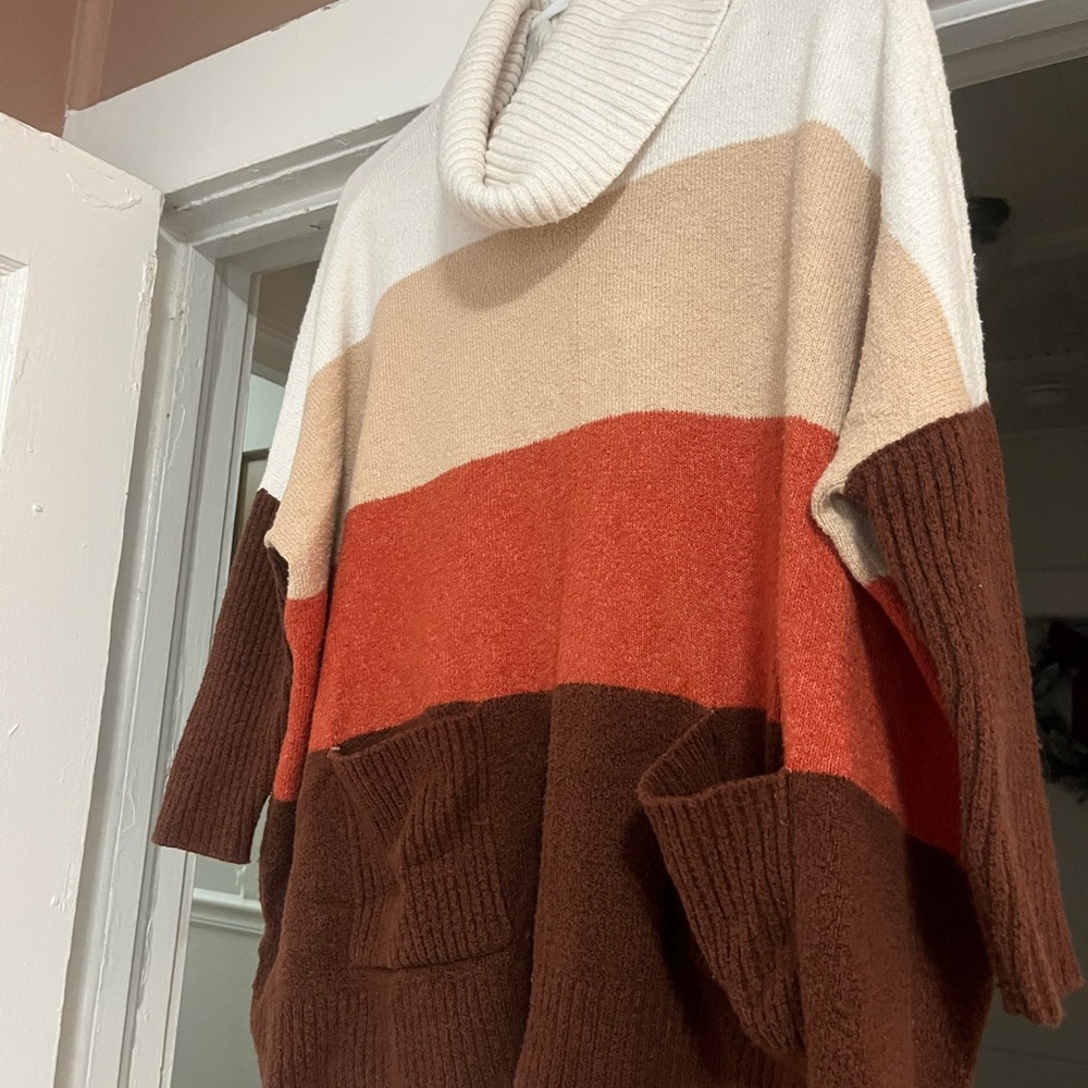LOFT Multicolor Turtleneck Sweater